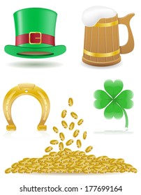 set icons St. Patrick`s day vector illustration isolated on white background