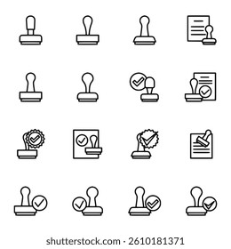 set of icons Stamp vector illustration
