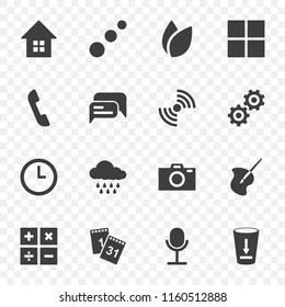 Set of icons for standard applications. Easily edited by its style. Vector on a transparent background