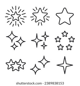 set of icons star isolated on white