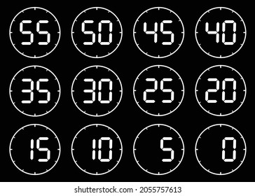 Set of icons stopwatch. The vector illustration.