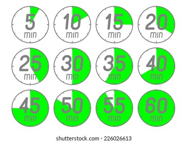 Set of icons stopwatch. The vector illustration.