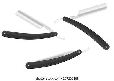 set icons straight razor vector illustration isolated on white background