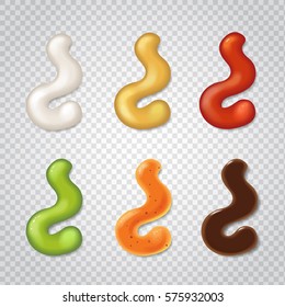 Set icons strips of different sauce vector illustration