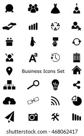 set of icons in style of flat design on the subject of fashion, business etc.