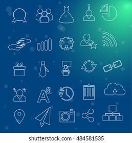 set of icons in style of flat design on the subject of business.
