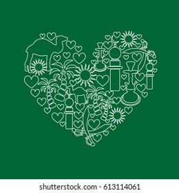 set of icons in the style of a flat design on the theme of arabs.