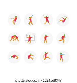Set of icons. Summer competitions. 
