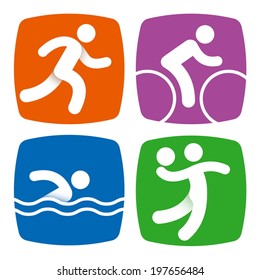 set of icons of summer sports