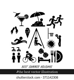 set of icons of summer vacation