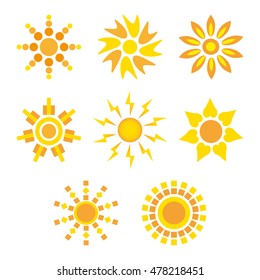 Set icons sun