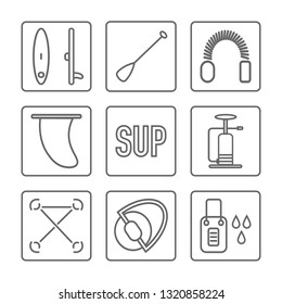 set icons sup surfing vector graphics