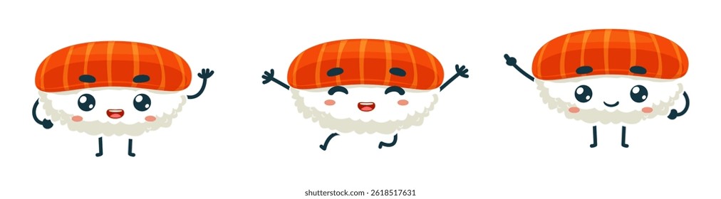 Set Icons Sushi and Sashimi Cute