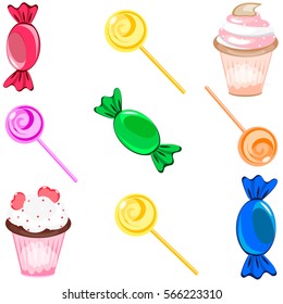 Set of icons sweet Valentine's Day.
