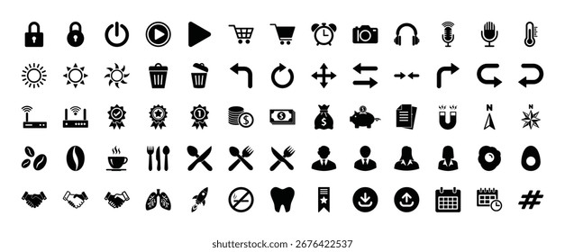 Symbolsatz, Vektorsymbol auf weißem Hintergrund