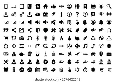 Set of icons symbol vector on white background