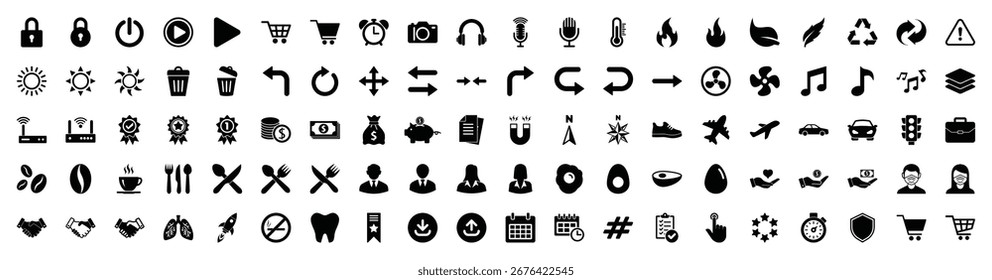 Set of icons symbol vector on white background