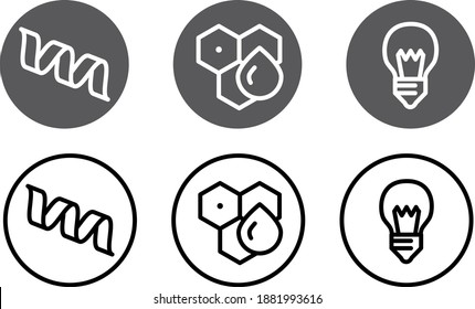 set of icons symbolising protein, fat and carbohydrate, Nutrient Icon, vector illustration