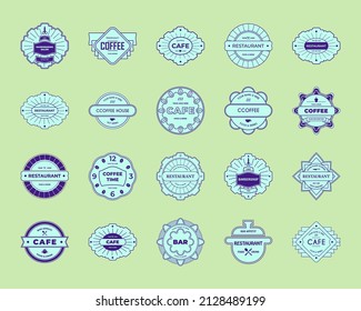 A set of icons, symbols for creating an emblem, label, brand style. Vector.