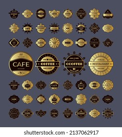 A set of icons, symbols for creating an emblem, label, brand style. Vector.