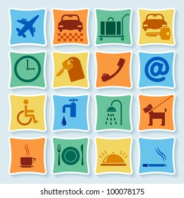 Set of icons, symbols for  hotel.