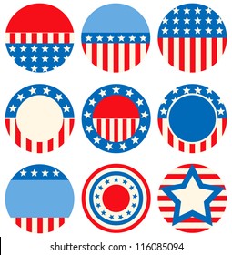 A set of icons with symbols of the USA