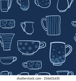 Set icons tea  coffee cups vector illustration