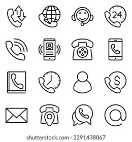 set of icons for telephone. support, contact, telephone, icon, customer, voice, answer, microphone, mail, user, assistant, discussion, email