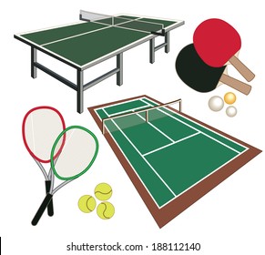 set of icons for tennis