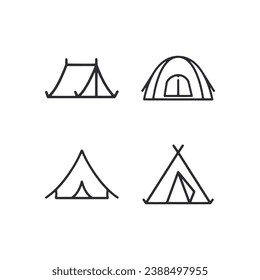 set of icons tent vector