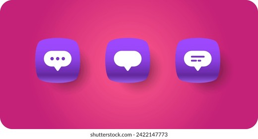Establecer iconos. Un mensaje de texto. Chat en línea. Un mensaje a otro usuario. Gráficos modernos para el diseño.