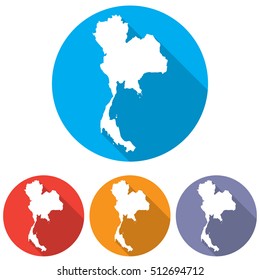 Set of icons Thailand map in a flat style