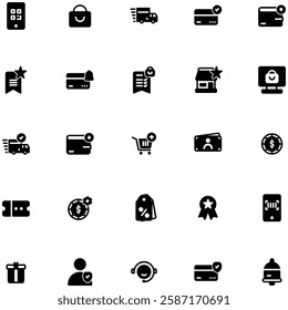 a set of icons that contain electronic commerce