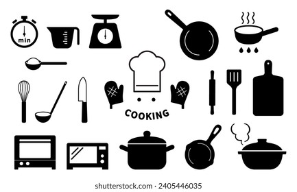 Set of icons that could be used for cooking and food recipes