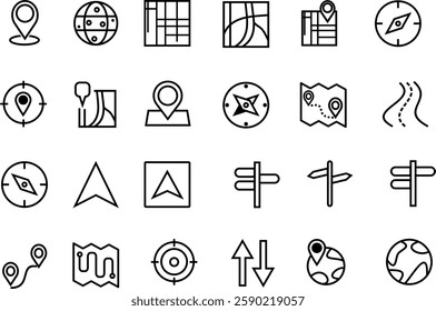 a set of icons that are related to navigation Adobe Illustrator Artwork