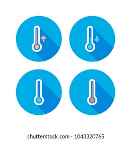 Set of icons thermometer degree of temperature vector