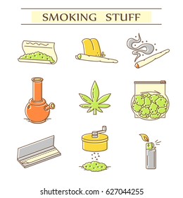 Set of icons in thin line style. EPS 10 Isolated objects