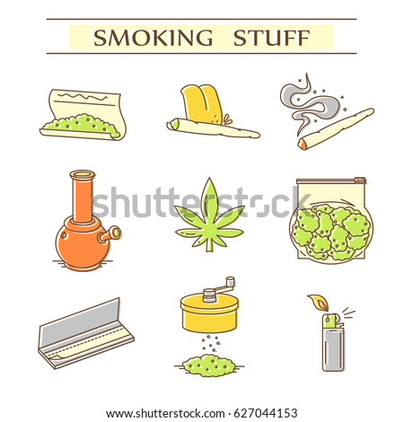 Set of icons in thin line style. EPS 10 Isolated objects
