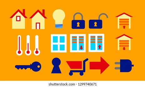 Set icons of things that have to do with home