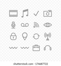 set icons three. social media. vector eps8