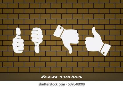 set of icons: thumb up, thumb down  vector illustration eps10. Isolated badges for website or app - stock infographics