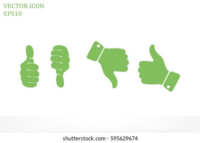 set of icons: thumb up, thumb down  vector illustration eps10. Isolated badges for website or app - stock infographics.