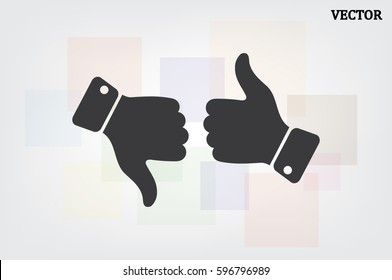 set of icons: thumb up, thumb down  vector illustration eps10. Isolated badges for website or app - stock infographics