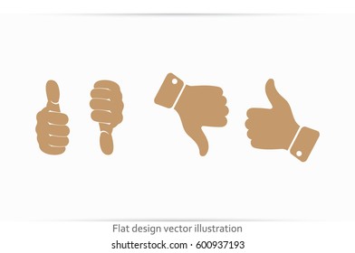 set of icons: thumb up, thumb down  vector illustration eps10. Isolated badges for website or app - stock infographics