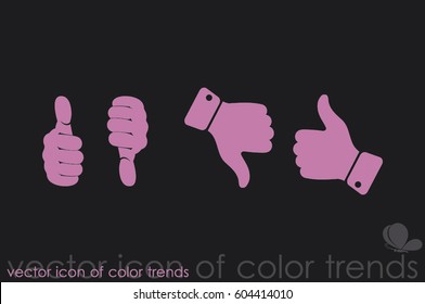 set of icons: thumb up, thumb down  vector illustration eps10. Isolated badges for website or app - stock infographics