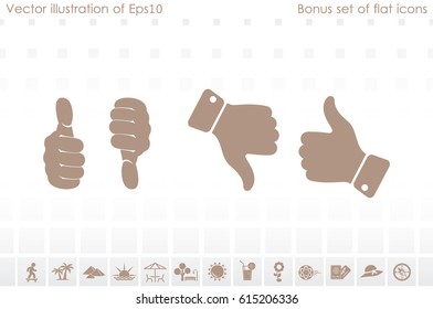 set of icons: thumb up, thumb down  vector illustration eps10. Isolated badges for website or app - stock infographics
