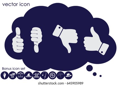 set of icons: thumb up, thumb down  vector illustration eps10. Isolated badges for website or app - stock infographics