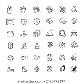 Set icons for toilet paper, napkins, wipes and other hygiene product. Vector illustration. Isolated on white background. It can be used in the adv, promo, package, etc. EPS10.