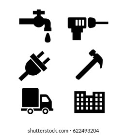 Set of icons with tools