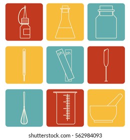 set icons of tools for handwork soap